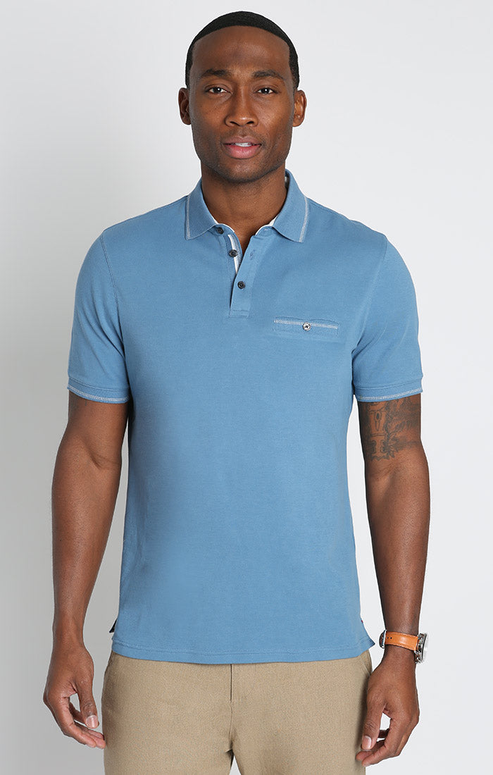 Slate Luxe Cotton Interlock Polo Shirt - stjohnscountycondos