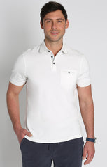 White Luxe Cotton Interlock Polo Shirt - stjohnscountycondos