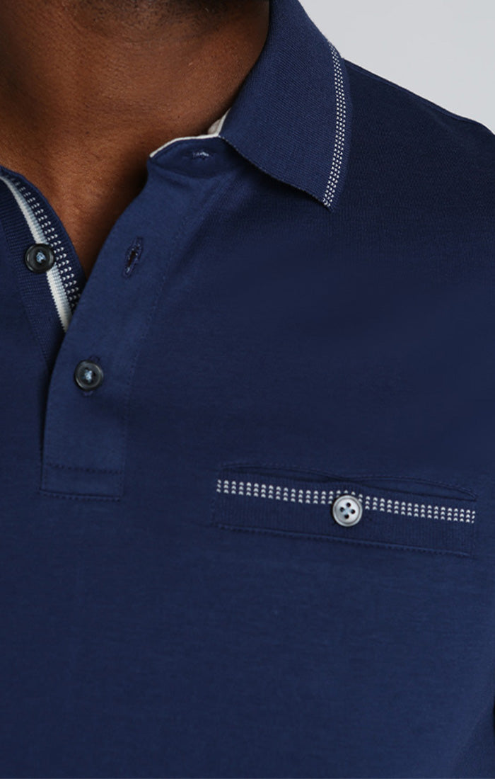 Indigo Luxe Cotton Interlock Polo Shirt - stjohnscountycondos