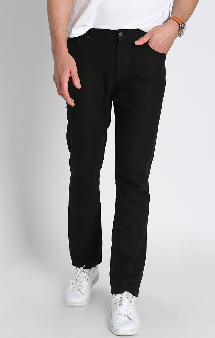 Black Straight Fit 5 Pocket Linen Pant - stjohnscountycondos