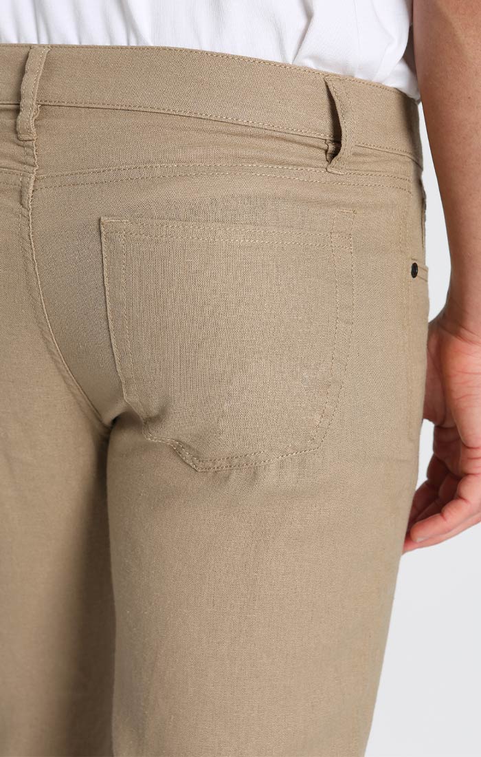 Tan Straight Fit 5 Pocket Linen Pant - stjohnscountycondos