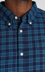 Dark Blue Stretch Flannel Shirt - stjohnscountycondos