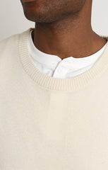 Ivory Lightweight Crewneck Sweater - stjohnscountycondos
