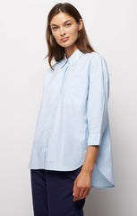 Blue Vented Oversize Shirt - stjohnscountycondos