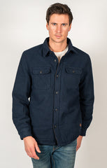 Blue Wool Blend Sherpa Shirt Jacket - stjohnscountycondos
