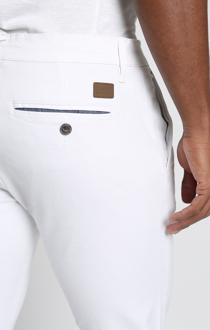 White Cropped Fit Stretch Bowie Chino - stjohnscountycondos