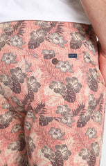 Pink Floral Print Stretch Pull On Dock Short - stjohnscountycondos