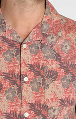 Pink Tropical Print Rayon Short Sleeve Camp Shirt - stjohnscountycondos
