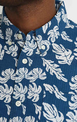 Blue Print Seersucker Short Sleeve Shirt - stjohnscountycondos