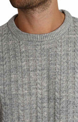 Light Grey Cable Knit Crewneck Sweater - stjohnscountycondos