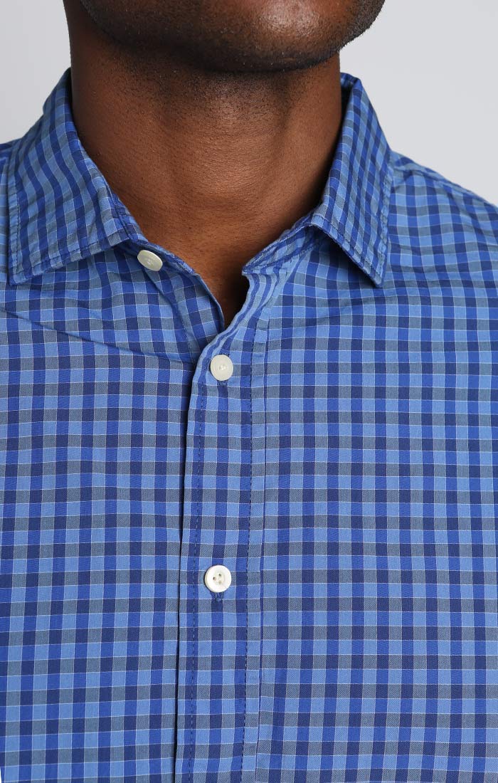 Blue Plaid Laundered Shirt - stjohnscountycondos