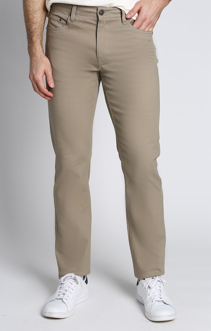 Taupe Straight Fit Stretch Twill 5 Pocket Pant - stjohnscountycondos