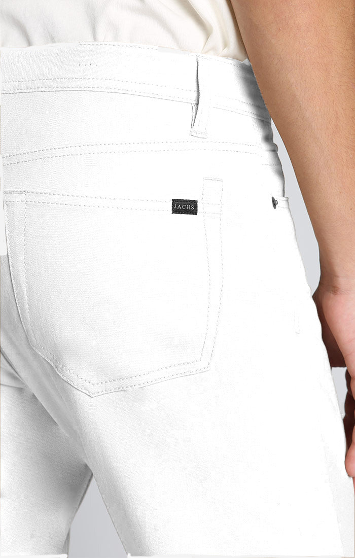 White Slim Fit Stretch Twill 5 Pocket Pant - stjohnscountycondos
