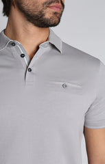 Grey Luxe Cotton Interlock Polo - stjohnscountycondos