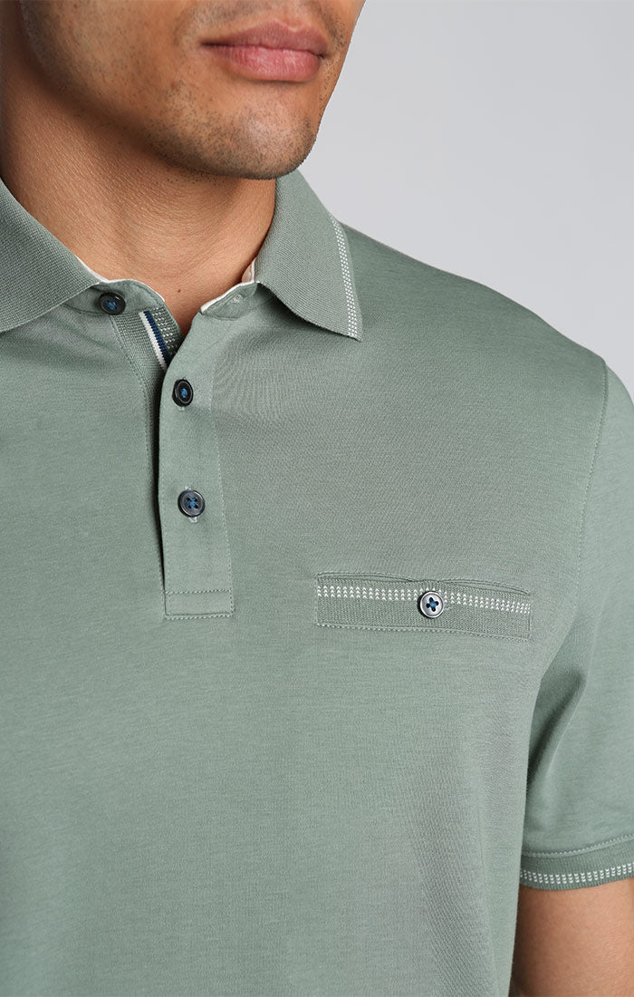 Green Luxe Cotton Interlock Polo - stjohnscountycondos