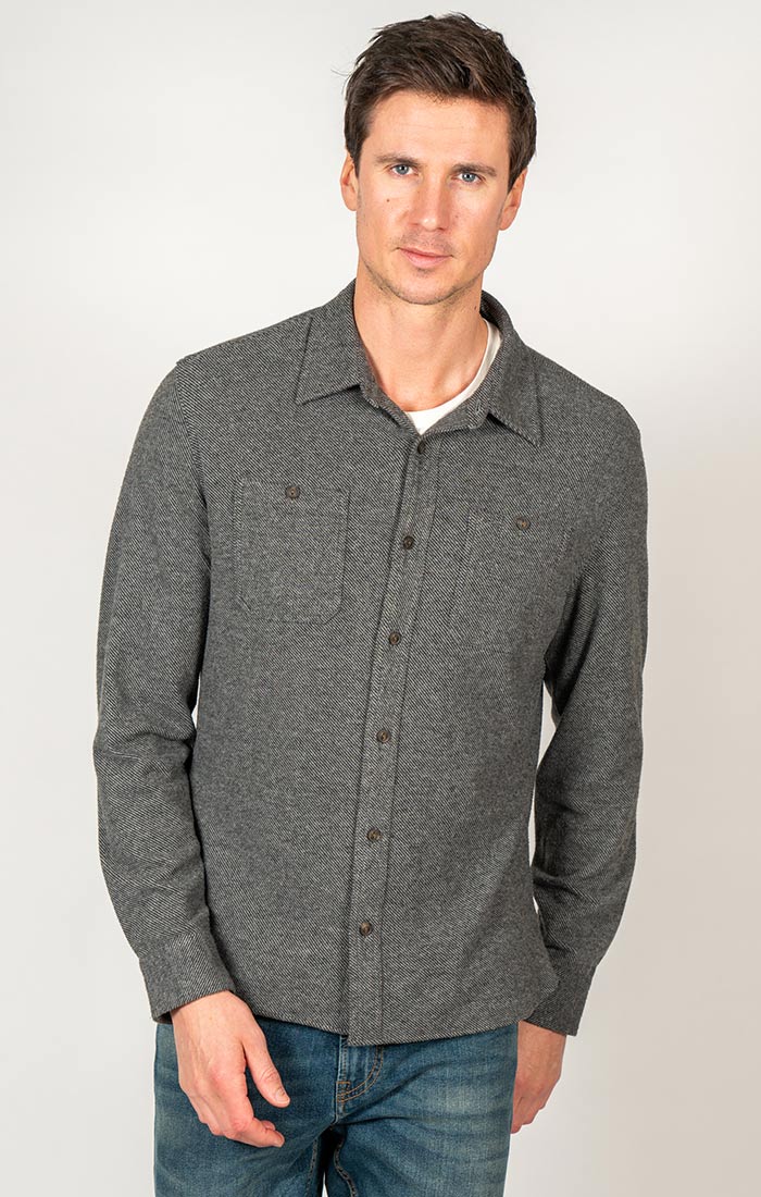 Grey Knit Flannel Shirt - stjohnscountycondos