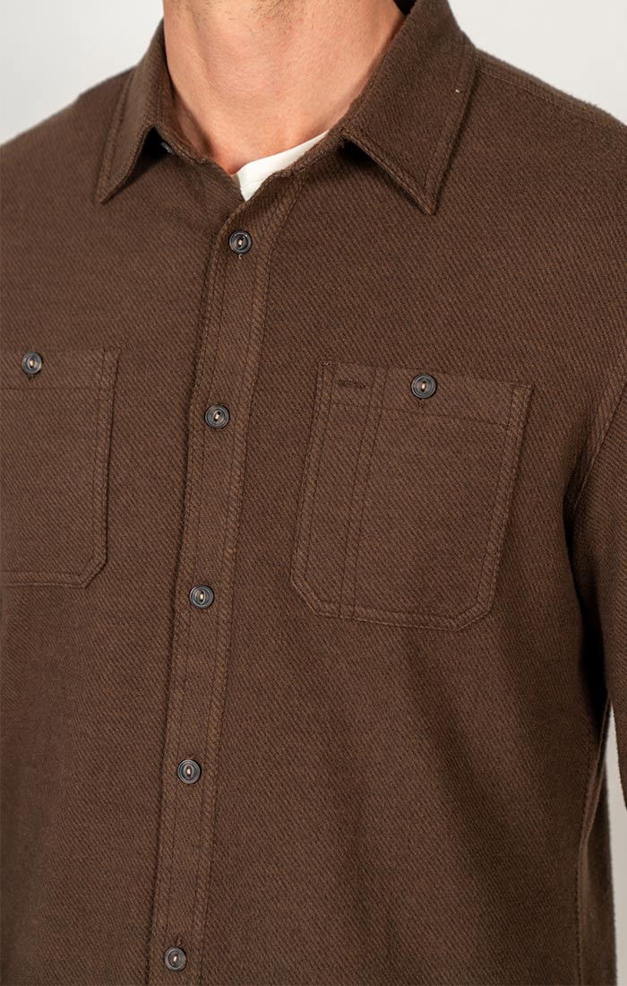 Brown Knit Flannel Shirt - stjohnscountycondos