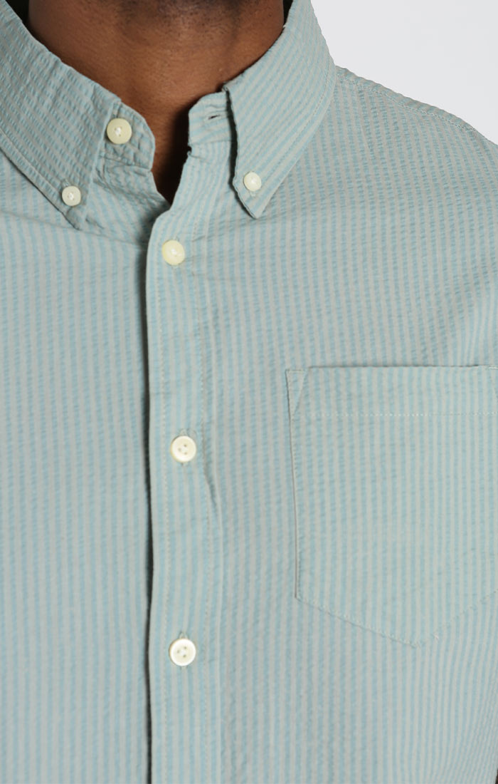 Olive Seersucker Short Sleeve Shirt - stjohnscountycondos
