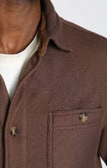 Brown Sherpa Lined Waffle Shirt Jacket - stjohnscountycondos