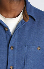 Blue Sherpa Lined Waffle Shirt Jacket - stjohnscountycondos