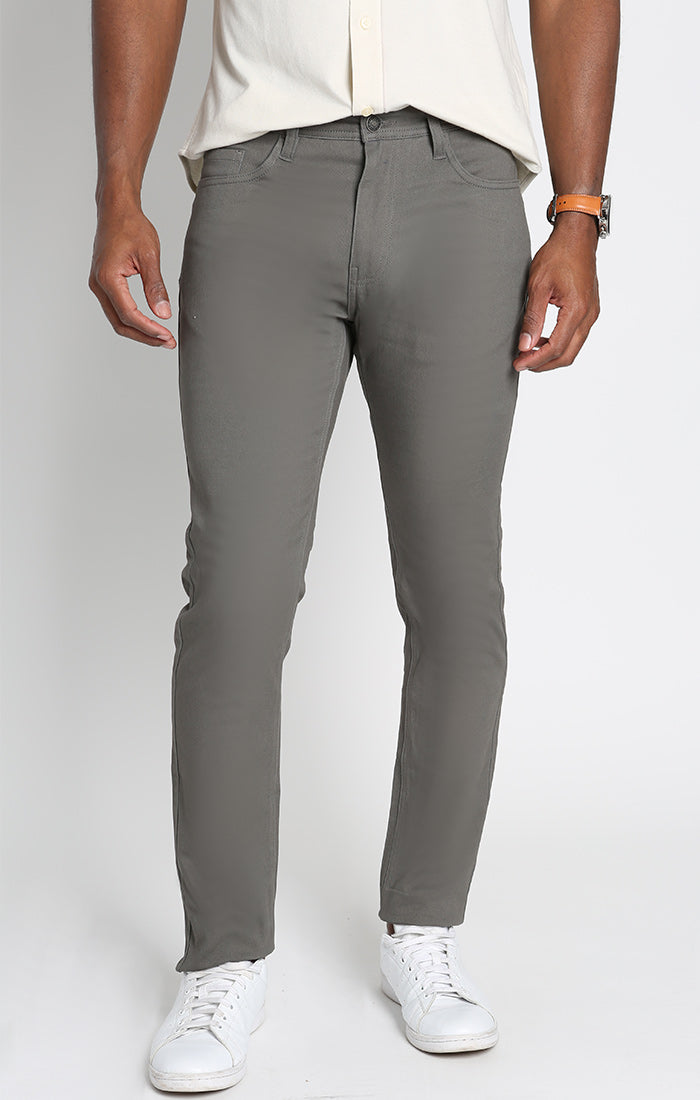 Grey Stretch Straight Fit 5 Pocket Twill Pant - stjohnscountycondos