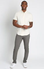 Silver Knit Oxford Stretch Short Sleeve Shirt - stjohnscountycondos