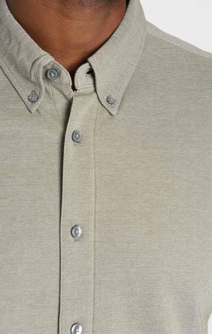 Olive Knit Oxford Stretch Short Sleeve Shirt - stjohnscountycondos