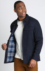 Navy Flannel Lined Stretch Twill Shirt Jacket - stjohnscountycondos