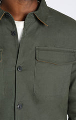 Green Flannel Lined Stretch Twill Shirt Jacket - stjohnscountycondos