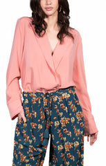 Pink Crossover Long Sleeve Bodysuit - stjohnscountycondos