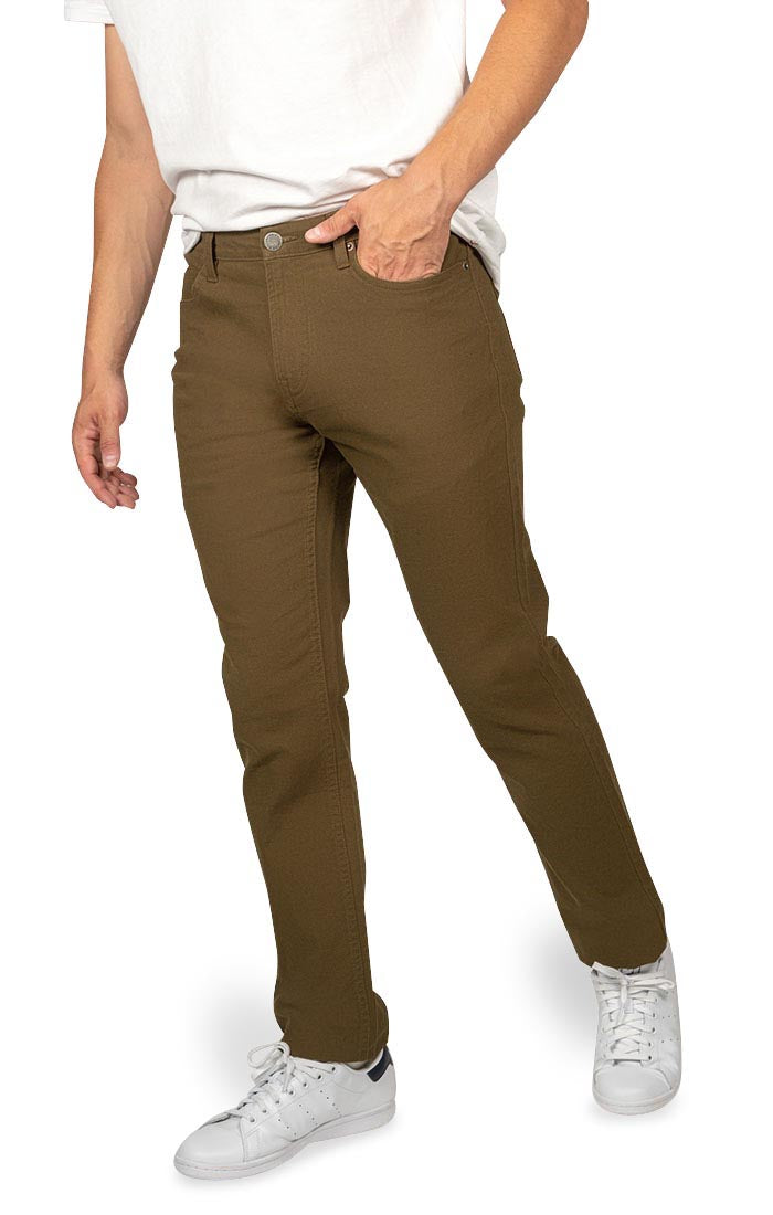 Brown Straight Fit Stretch Canvas Pant - stjohnscountycondos