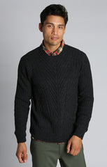 Charcoal Dynamic Ribbed Crewneck Sweater - stjohnscountycondos