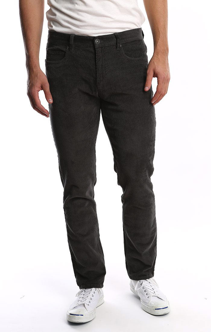 Charcoal Straight Fit Stretch Corduroy Pant - stjohnscountycondos