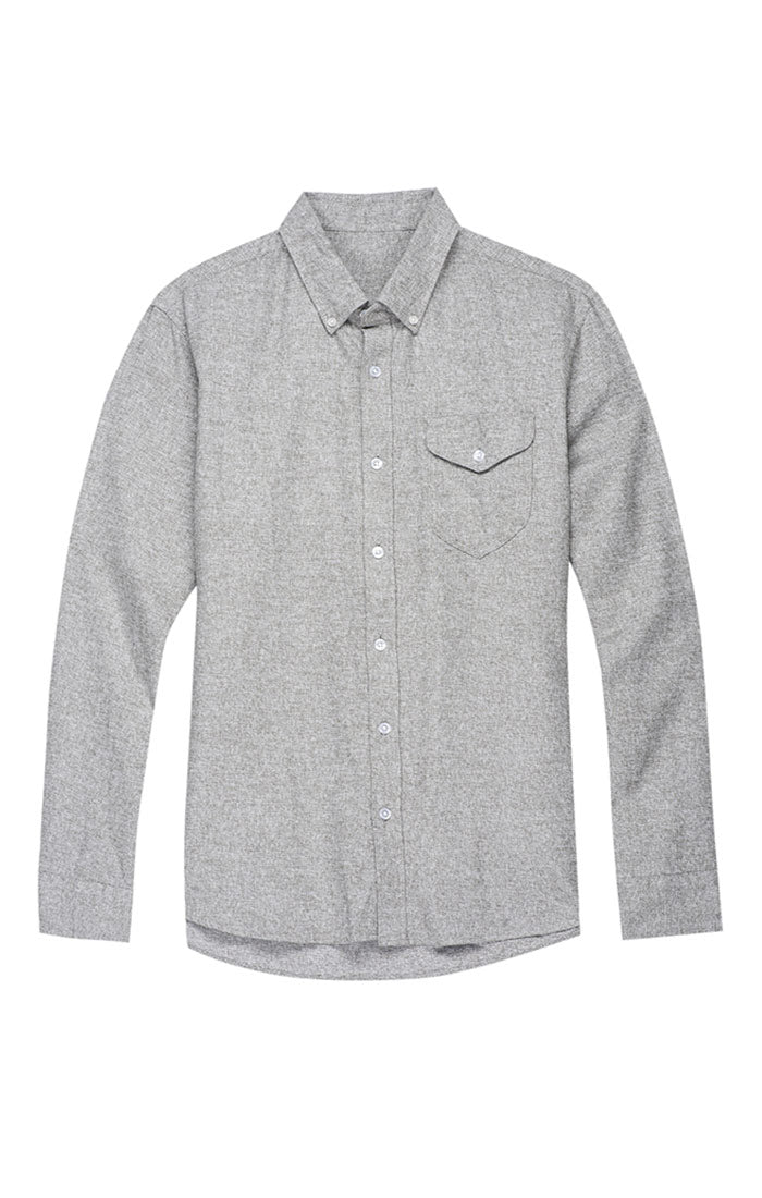 Grey Jaspe Brushed Flannel Shirt - stjohnscountycondos