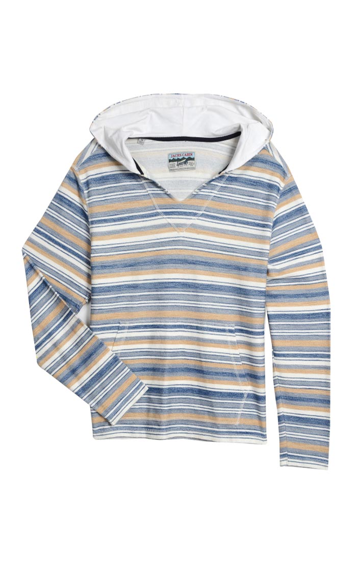 Blue and White Stripe Hooded Pullover - stjohnscountycondos