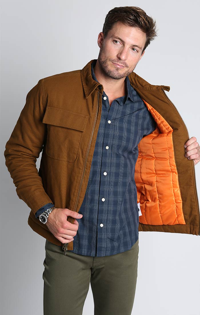 Khaki Stretch Canvas Workwear Jacket - stjohnscountycondos