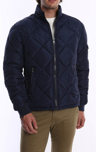 Blue Quilted Puffer Jacket - stjohnscountycondos