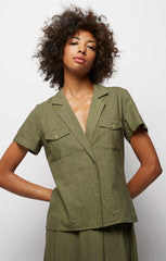 Olive Safari Shirt - stjohnscountycondos