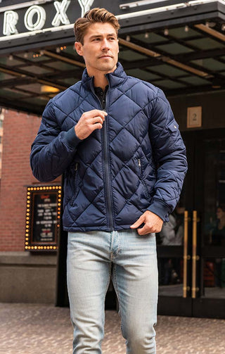 Blue Quilted Puffer Jacket - stjohnscountycondos