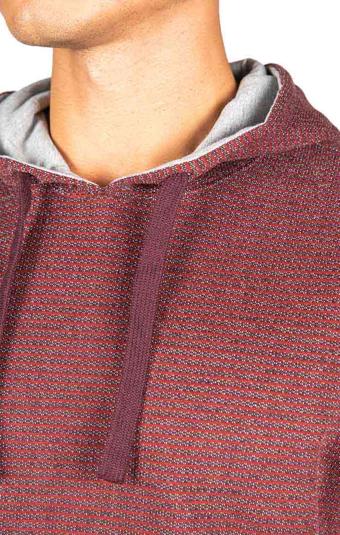 Burgundy Striped Fleece Pullover Hoodie - stjohnscountycondos