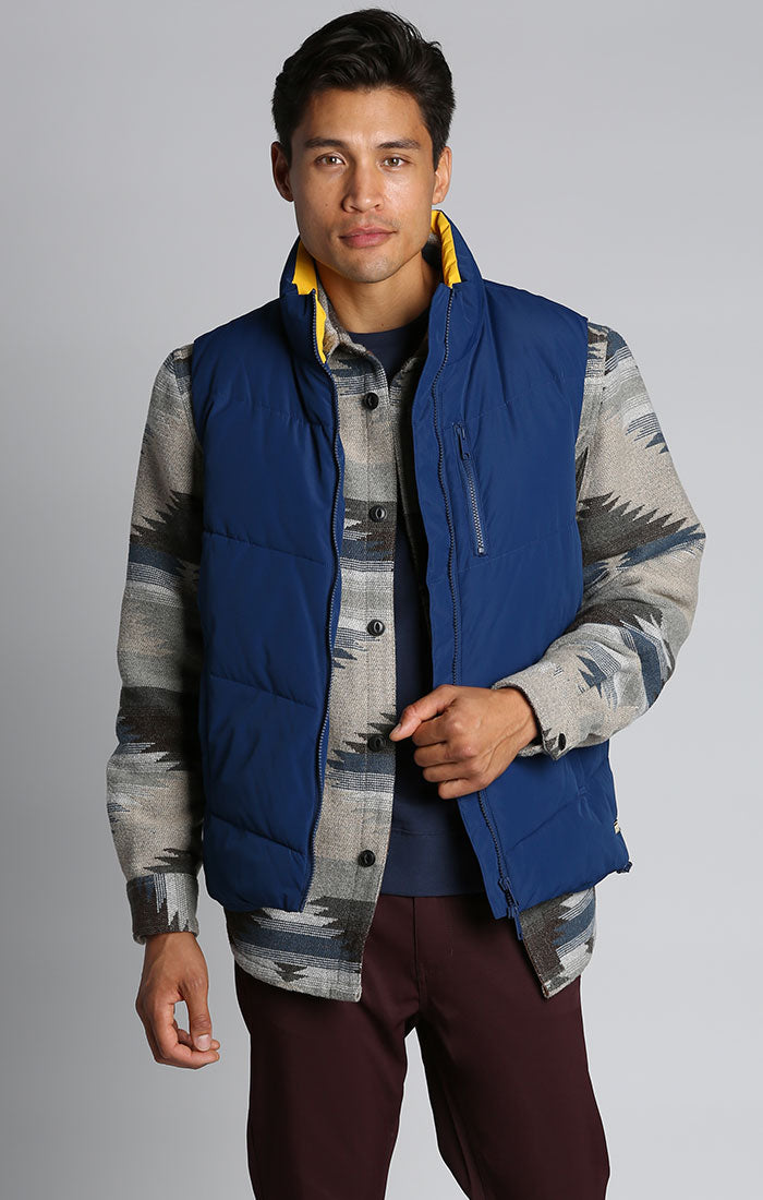Blue Quilted Puffer Vest - stjohnscountycondos