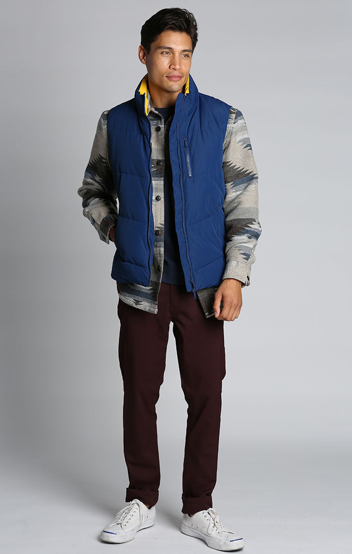 Blue Quilted Puffer Vest - stjohnscountycondos
