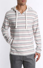 Ivory Herringbone Stripe Hooded Pullover - stjohnscountycondos
