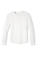White Sueded Cotton Long Sleeve Henley - stjohnscountycondos