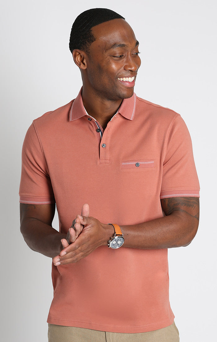 Red Luxe Cotton Interlock Polo Shirt - stjohnscountycondos