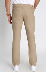 Tan Straight Fit 5 Pocket Linen Pant - stjohnscountycondos