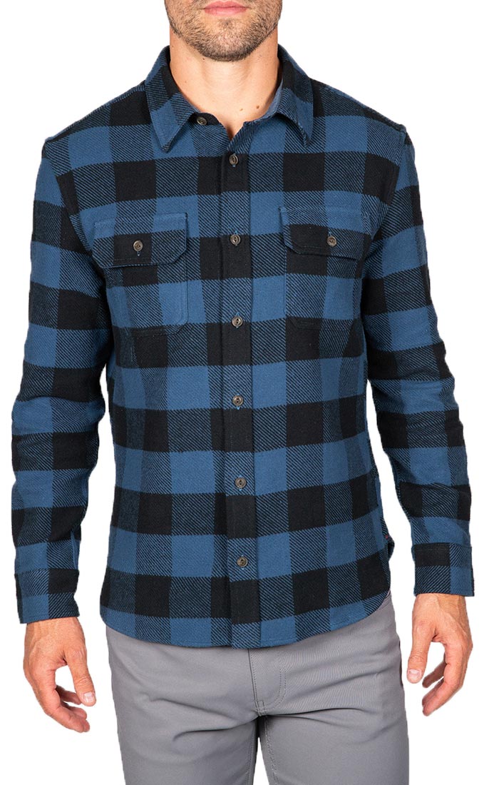 Navy Plaid Brawny Flannel Shirt - stjohnscountycondos