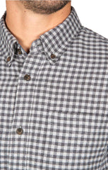 Grey Micro Plaid Flannel Shirt - stjohnscountycondos