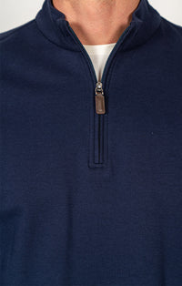 Navy Cotton Modal Quarter Zip Pullover - stjohnscountycondos