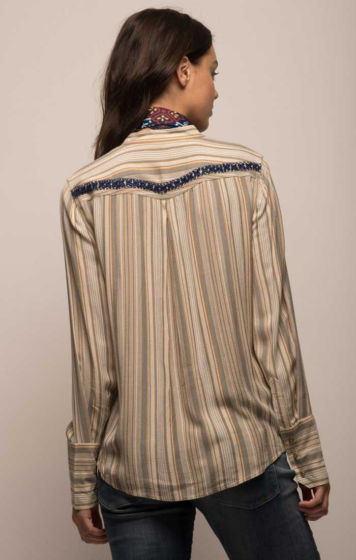 Embroidered Striped Western Shirt - stjohnscountycondos